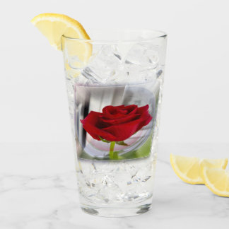 Rote Rose 2 Glas