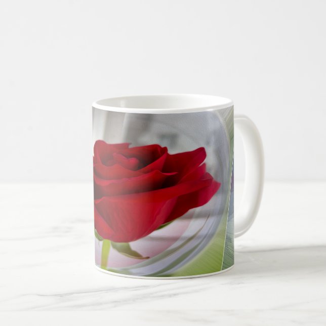 Rote Rose 2 Kaffeetasse (VorderseiteRechts)