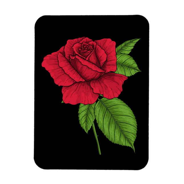 ROTE ROSE 2 MAGNET (Vertikal)