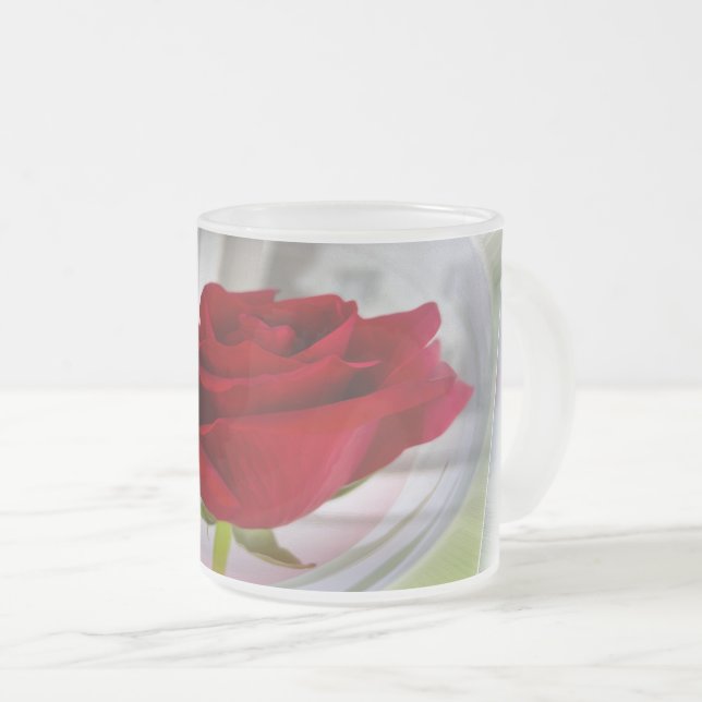 Rote Rose 2 Mattglastasse (VorderseiteRechts)