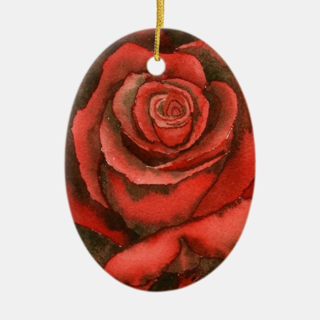 rote Rose #3 Keramikornament (Vorne)