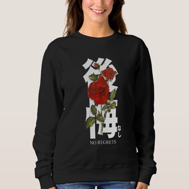 Rote Rose 80er Jahre traurige ästhetische Vaporwav Sweatshirt (Vorderseite)