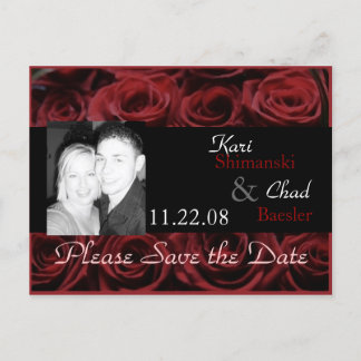 Rote Rose Ankündigungspostkarte