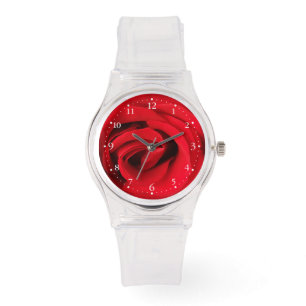 Rote Rose Armbanduhr