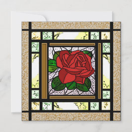 Rote Rose Art Dékor Glaskarte Feiertagskarte