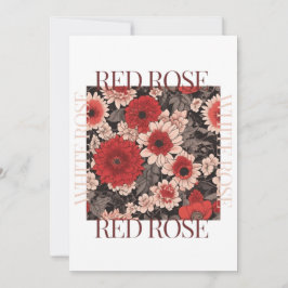 Rote Rose Art Design Einladung