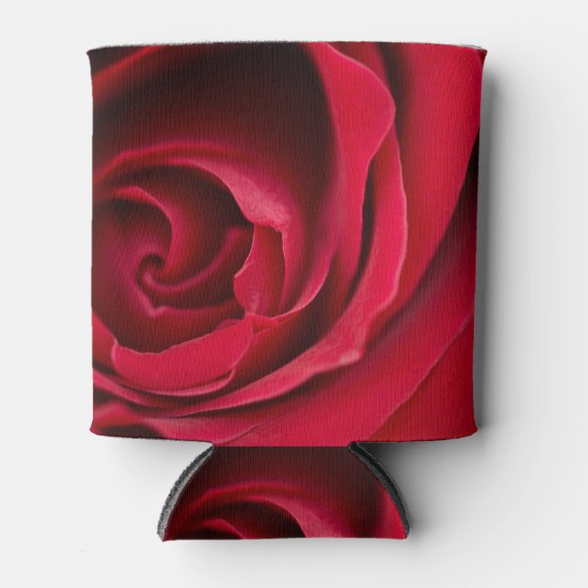 Rote Rose auf einem Dosenkühler (Vorderseite)