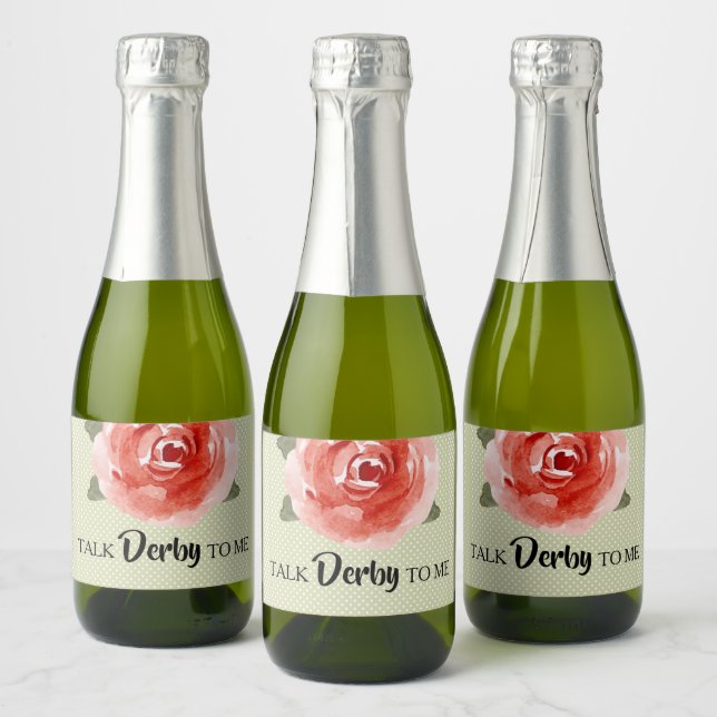 Rote Rose auf Limonen Derby Mini Sparkling Weinkel (Flaschen)