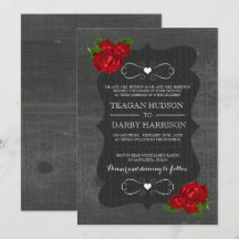 Rote Rose aus der Blüte Wood Gothic Hochzeitseinla