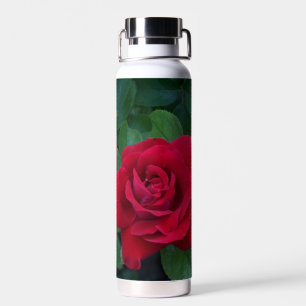 Rote Rose aus der Nähe Trinkflasche