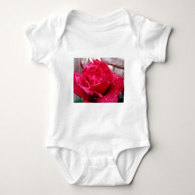 Rote Rose Baby Strampler (Vorderseite)