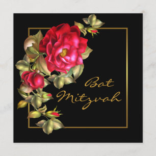 Rote Rose Bat Mitzvah Einladung
