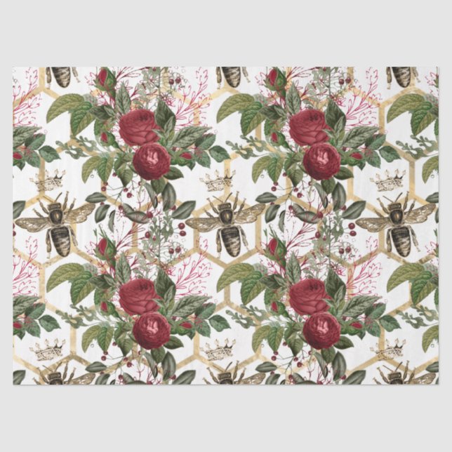 Rote Rose Bee Series Design 40 Seidenpapier (Vorderseite)