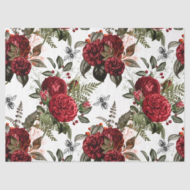 Rote Rose Bee Series Design 57 Seidenpapier (Vorderseite)