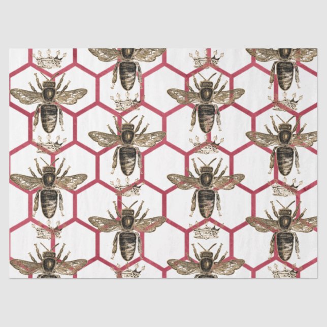 Rote Rose Bee Series Design 64 Seidenpapier (Vorderseite)