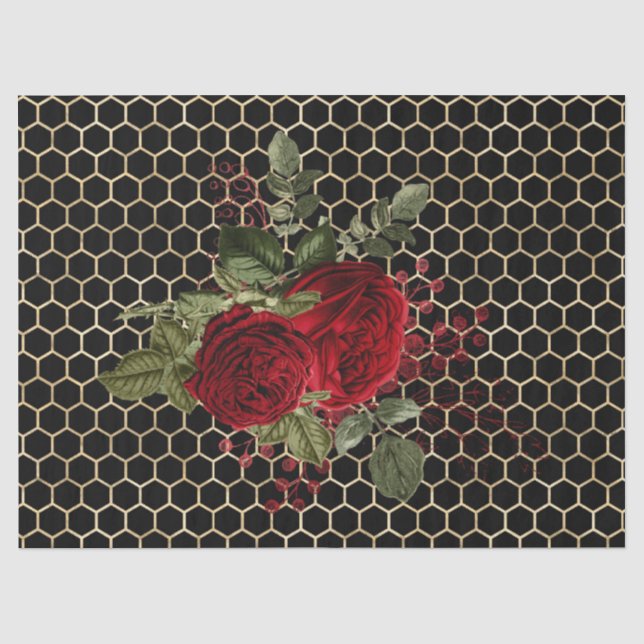 Rote Rose Bee Series Design 68 Seidenpapier (Vorderseite)