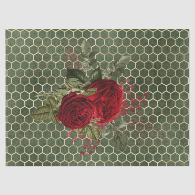 Rote Rose Bee Series Design 70 Seidenpapier (Vorderseite)