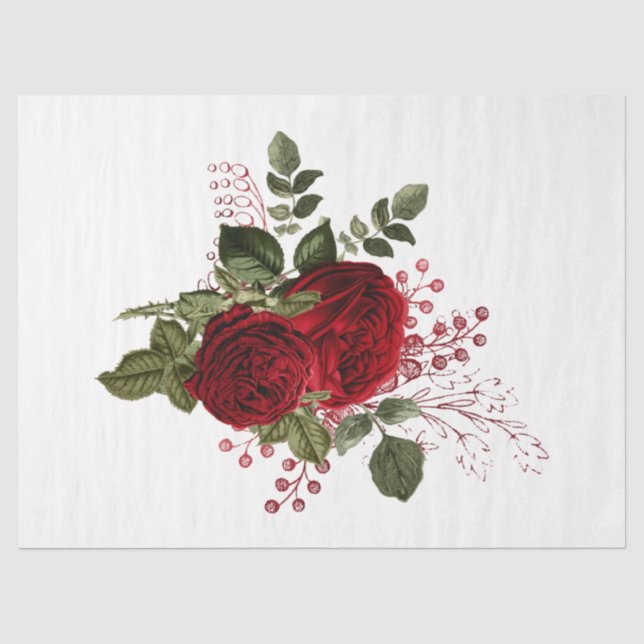 Rote Rose Bee Series Design 71 Seidenpapier (Vorderseite)
