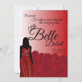 Rote Rose Belle 18. Geburtstagsdebüt Einladung