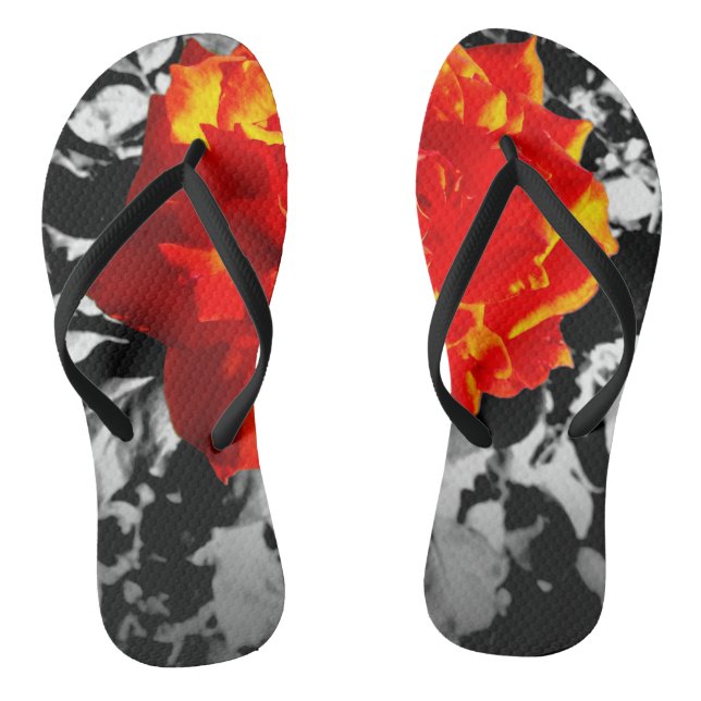 Rote Rose Benutzerdefinierte Flip-Flops-Slim-Gurte Flip Flops (Fußbett)