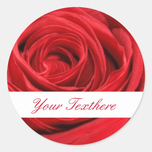 Rote Rose benutzerdefinierte Sticker (Vorderseite)