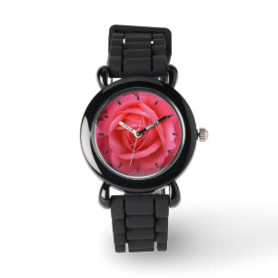 Rote Rose beobachtet romantische Uhren mit rosa Ro