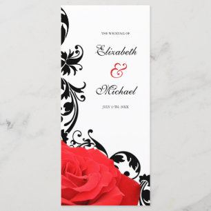 Rote Rose Black Blühe Hochzeit Programm