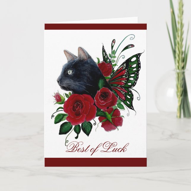 Rote Rose Black Fee Grußkarte Karte (Vorderseite)