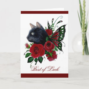 Rote Rose Black Fee Grußkarte Karte