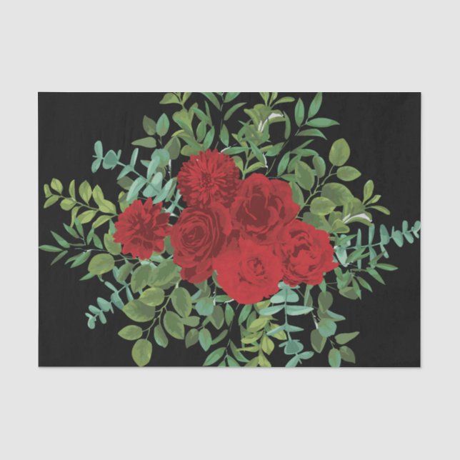 Rote Rose Black Wedding Gothic Dark Seidenpapier (Vorderseite)
