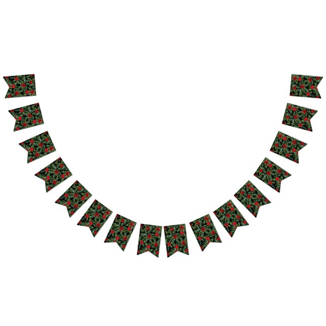 Rote Rose Black Wedding Gothic Dark Wimpelkette (Alle)