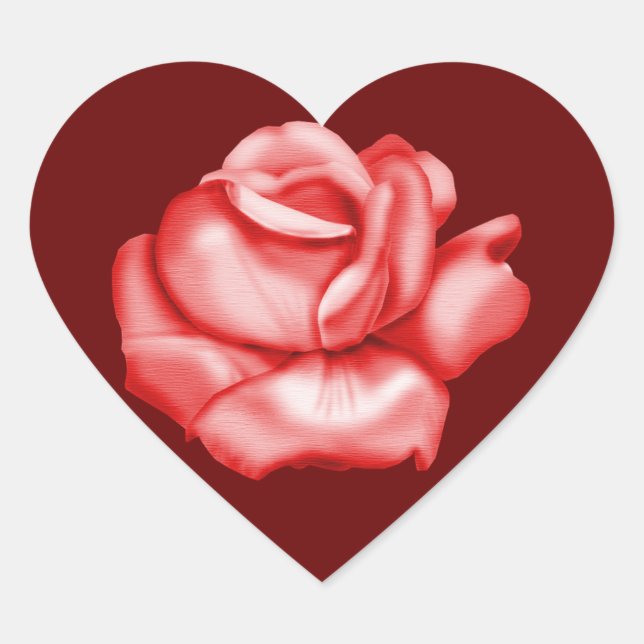 "Rote Rose Bloom"-Umschlag Aufkleber - Dunkelroter (Vorderseite)