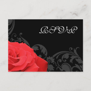 Rote Rose blühen Hochzeit UAWG Wartekarte RSVP Karte