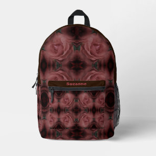 Rote Rose Blume Abstrakt Personalisiert Bedruckter Rucksack