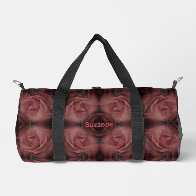 Rote Rose Blume Abstrakt Personalisiert Duffle Bag (Vorderseite)