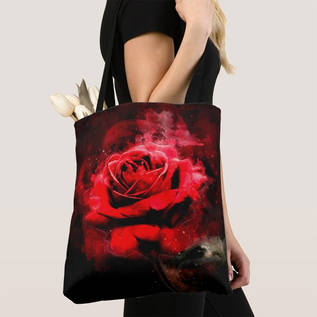 Rote Rose Blume Aquarell - bb Tasche (Von Creator hochgeladen)