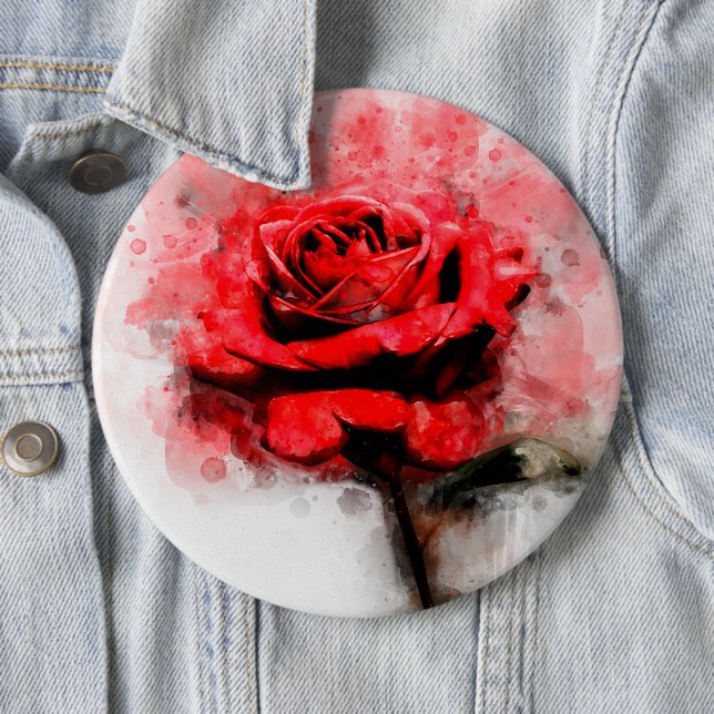 Rote Rose Blume Aquarell - wb Button (Beispiel)