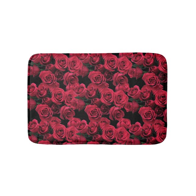 Rote Rose Blume Bath Matts Badematte (Vorderseite)