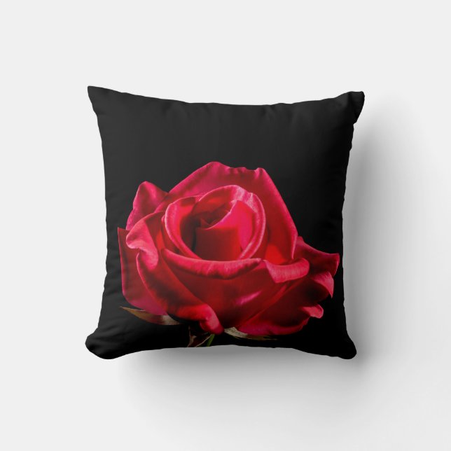 Rote Rose Blume Blumenkissen Kissen (Vorderseite)