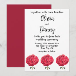 Rote Rose Blume Blumensommer Rose Hochzeit Einladung