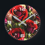Rote Rose Blume Digitales Kunstwerk-58567 Runde Wanduhr<br><div class="desc">Rote Rose Blume Digitales Kunstwerk-58567</div>