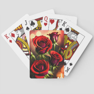 Rote Rose Blume Digitales Kunstwerk-58567 Spielkarten