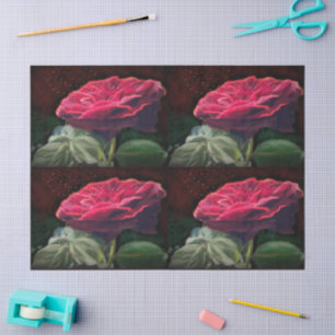 Rote Rose Blume Grüne Schwarze Kunst Blumendekoupa Seidenpapier