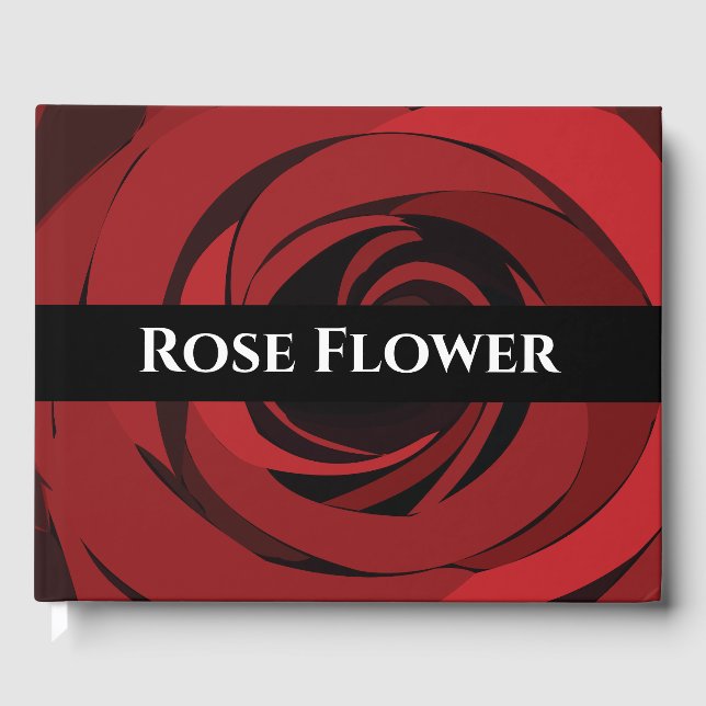 Rote Rose Blume Hochzeit Gästebuch (Vorderseite)
