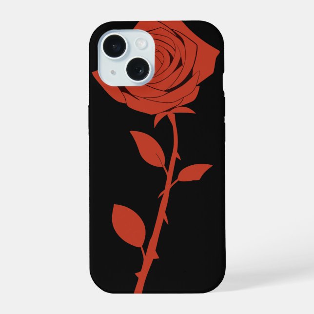 Rote Rose Blume Hüllen iPhone 15 Hülle (Rückseite)
