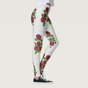 rote Rose Blume Leggings