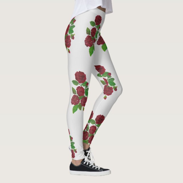 rote Rose Blume Leggings (Rechts)