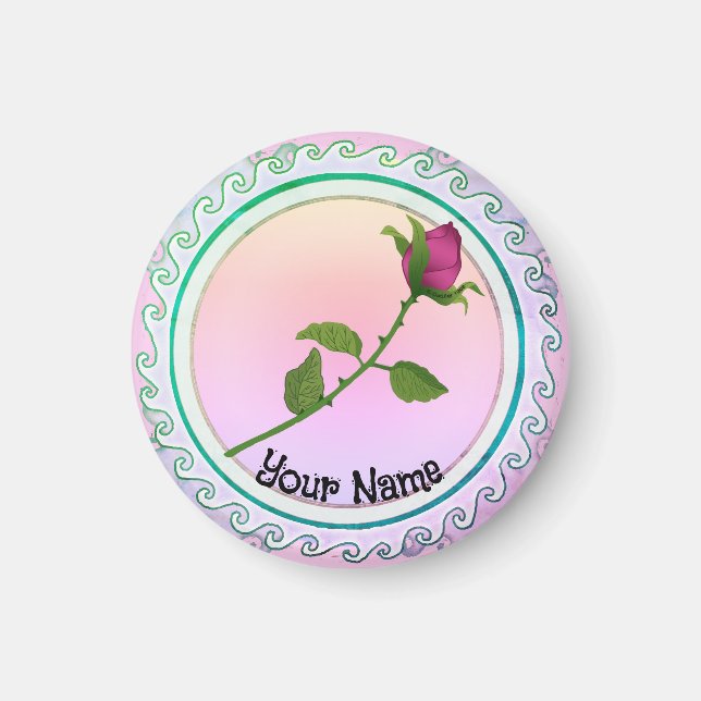 Rote Rose Blume Magnet (Vorne)