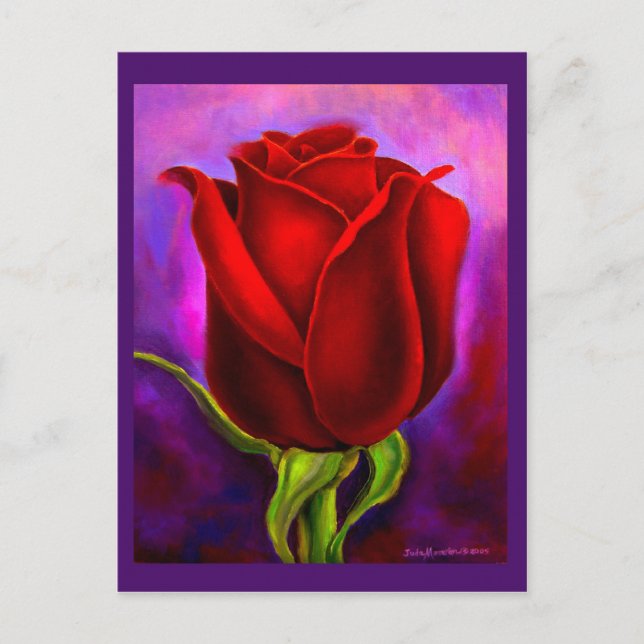 rote Rose-Blume-Malerei - Multi Postkarte (Vorderseite)