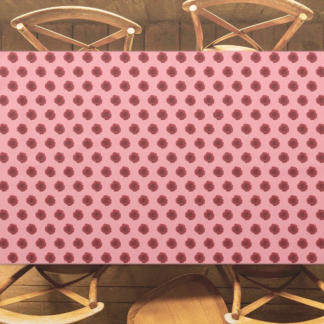 Rote Rose Blume Nahtloses Muster auf Tablette Tischdecke (Red Rose flower seamless pattern on tablecloth)